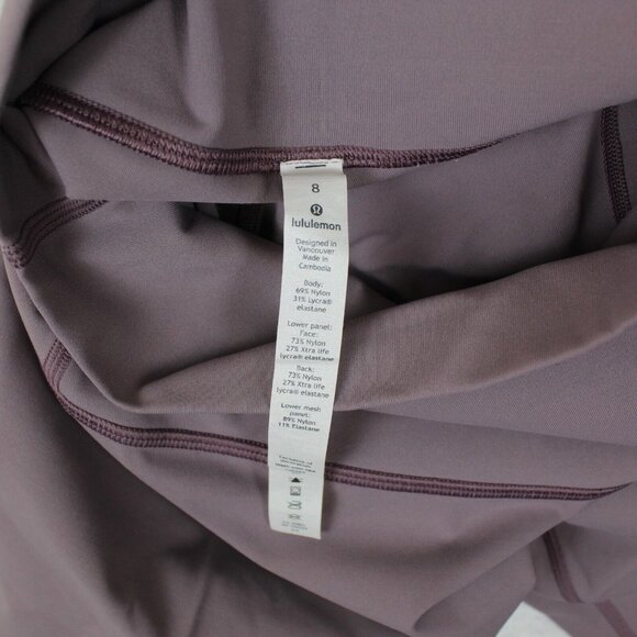 Lululemon Wunder Under Leggings Womens 8 Scallop High Rise Crop Dark Purple - Picture 6 of 6